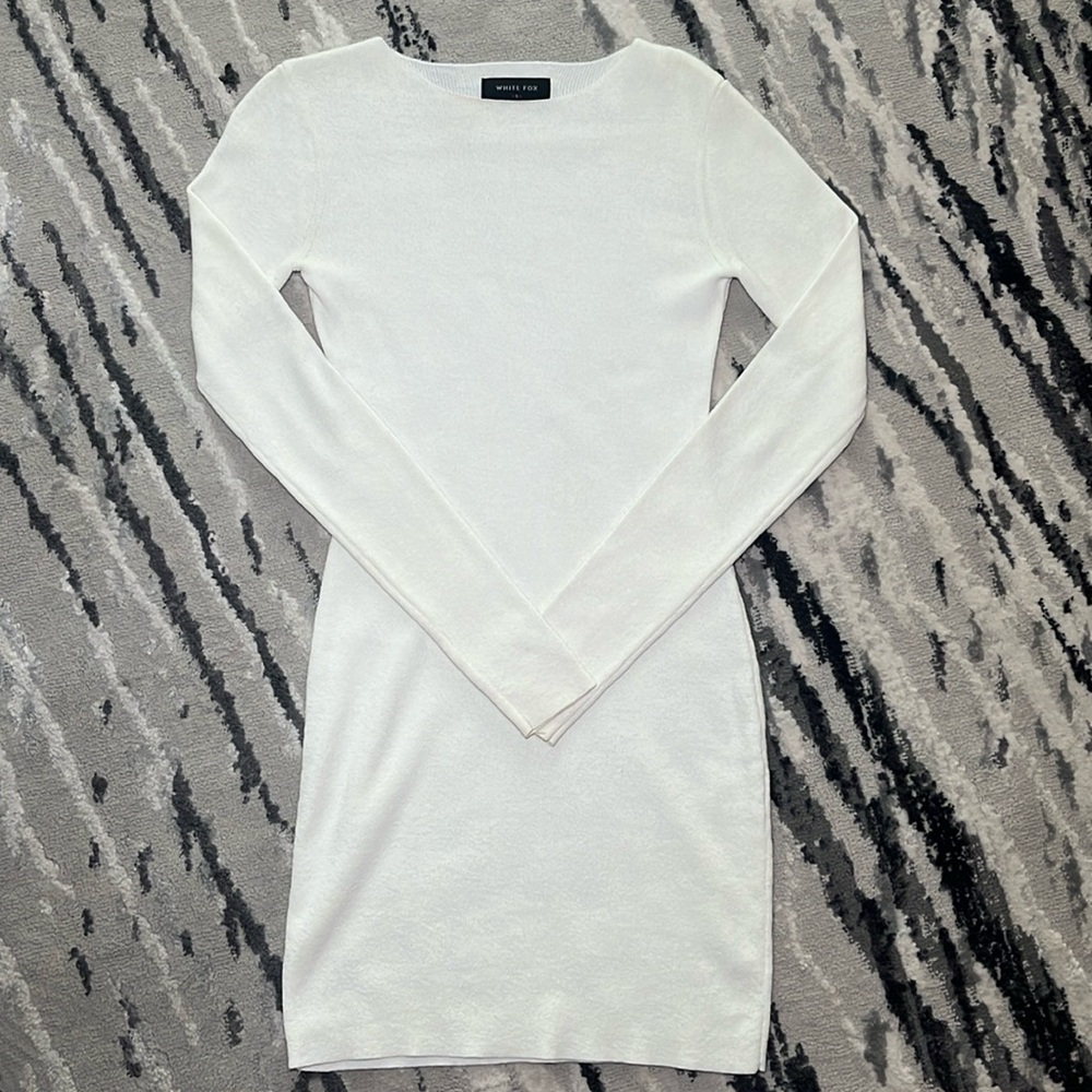 WHITEFOX boutique White dress (S) long sleeve mini